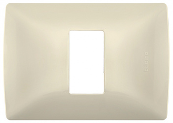 Bticino Placa de Resina con Chasis QZ4803M1MA, 1 Puerto, Marfil 