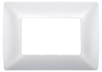 Bticino Placa de Pared de 3 Puertos, Blanco 