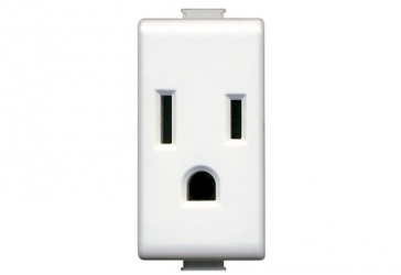 Bticino Tomacorriente QZ5028T, 1 Enchufes, 127V, 15A, Blanco 