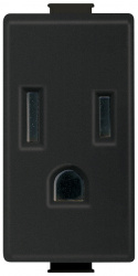 Bticino Tomacorriente QZ5028TB, 1 Enchufe,  127 - 277V, 15A, Negro 
