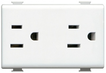 Bticino Tomacorriente QZ5115D, 2 Enchufes, 127 - 250V, 15A, Blanco 