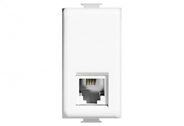 Bticino Caja para Pared QZ5958/11N, RJ-11, 1 Puerto, Blanco 