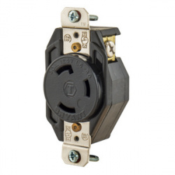 Burndy Tomacorriente 70530FR, 1 Enchufes, 125V, 30A, Negro 