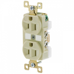 Burndy Tomacorriente BRY5262I, 2 Enchufes, 125V, 15A, Marfil 