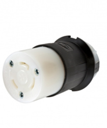 Burny Clavija Twist Lock, 30A, 250V, NEMA L6-30R, Negro/Blanco 