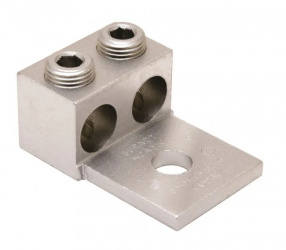 Burndy Terminal para Cable K2A26U, 2 Orificios, 1/4