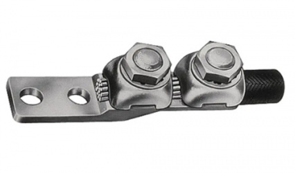 Burndy Terminal para Cable QA1C2B, 2 Orificios, 5/16