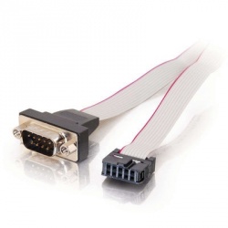 C2G Cable de Poder IDC 10-pin Hembra - DB9 Macho, 27cm, Negro/Blanco 