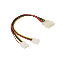 C2G Cable de Poder Molex 4-pin Macho - 2x 4-pin Floppy Macho, 25cm 