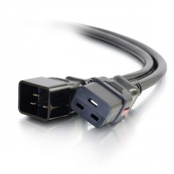 C2G Cable de Poder C19 Acoplador Macho - C20 Acoplador Hembra, 60cm, Negro 