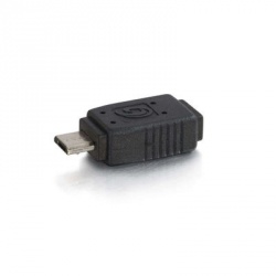 C2G Adaptador Mini USB B Hembra - Micro USB B Macho, Negro 