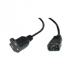 C2G Cable de Poder para Proyector C14 Acoplador Macho - NEMA 5-15 Hembra, 60cm, Negro 