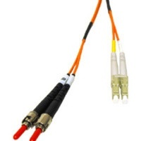 Cable Fibra Óptica Dúplex Multimodo OM1 LC Macho - ST Macho, 62.5/125, 6 Metros, Naranja 
