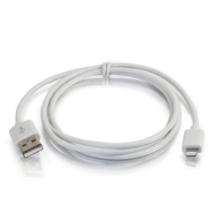 C2G Cable USB A Macho - Lightning Macho, 1 Metro, Blanco 