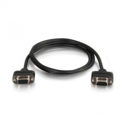 C2G Cable Serial con Conectores de Bajo Perfil DB-9 Hembra - DB-9 Hembra, 90cm, Negro 