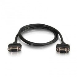 C2G Cable Serial con Conectores de Bajo Perfil DB-9 Hembra - DB-9 Hembra, 7.6 Metros, Negro 