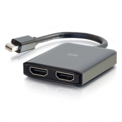C2G Adaptador Mini DisplayPort Macho - 2x HDMI + Micro USB C Hembra, Negro 