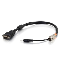 C2G Cable VGA + 3.5mm Macho - RapidRun 15 pin Macho, 90cm, Negro 