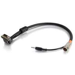 C2G Cable VGA + 3.5mm Macho - RapidRun 15 pin Macho, Ángulo Derecho, 45cm, Negro 