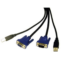 C2G Cable VGA/USB A Macho - VGA Hembra/USB B Macho, 3 Metros, Negro 