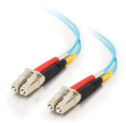 Cable Fibra Óptica Dúplex Multimodo OM3 TAA LC Macho - LC Macho, 50/125, 10 Metros, Aqua 
