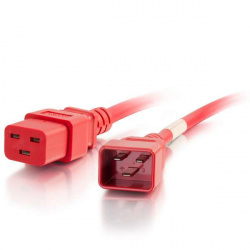C2G Cable de Poder C20 Acoplador Macho - C19 Acoplador Hembra, 1.8 Metros, Rojo 