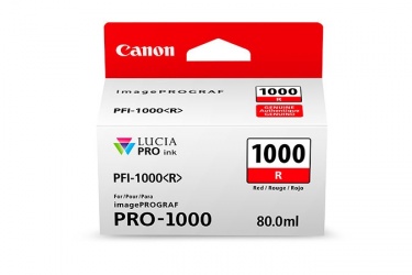 Cartucho Canon PFI-1000 Rojo, 80ml 