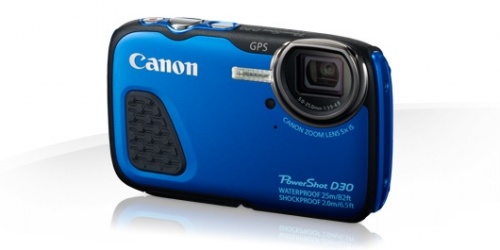 Cámara Digital Canon PowerShot D30 Acuatica, 12.1MP, Zoom óptico 5x, Azul, Resistente al Agua 