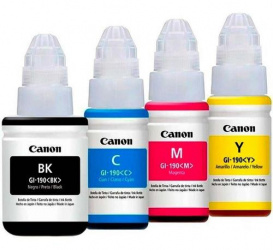 Kit de Tanque de Tinta Canon Gi-190 Negro/Cian/Magenta/Amarillo, 70ml, 4 Botellas 