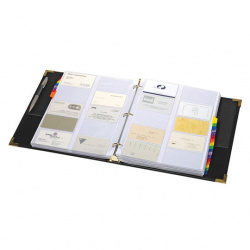 Cardinal Tarjetero 65361 C20, 200 Tarjetas, Tamaño Carta, Negro 