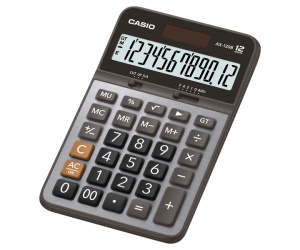 Casio Calculadora de Escritorio AX-120B, 12 Dígitos, Energía Solar, Gris 