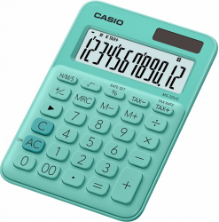 Casio Calculadora Básica MS-20UC-GN, 12 Dígitos, Verde 