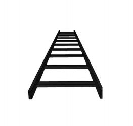 Charofil Escalera Recta para Rack, Acero, Negro 