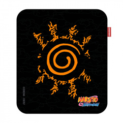 Mousepad Checkpoint Naruto Jutsu de Sellado, 32 x 27cm, Grosor 4mm, Negro/Naranja 