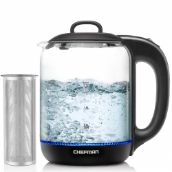 Chefman Hervidor de Agua Eléctrica RJ11-17-GM-TI, 1.7 Litros, Negro 