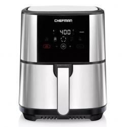 Chefman Freidora de Aire RJ38-5T-MX, 4.7 Litros, 1800W, 200 °C, Plata 