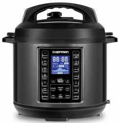 Chefman Olla de Presión Eléctrica RJ40-6-D-BLACK, 5.6 Litros, Negro 