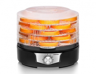 Chefman Deshidratador de Alimentos RJ43-ROB-5, 5 Bandejas, hasta 85 °C, Negro 