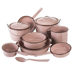 Cinsa Batería de Cocina Ruby, Peltre, 11 Piezas, Rosa 