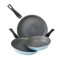 Cinsa Juego de Sartenes Calafia, 3 Piezas, Antiadherente, Azul 