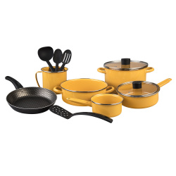 Cinsa Batería de Cocina Praktica, Acero Inoxidable, Antiadherente, 12 Piezas 