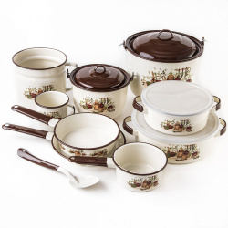 Cinsa Batería de Cocina Armonía, Peltre, 14 Piezas, Crema 