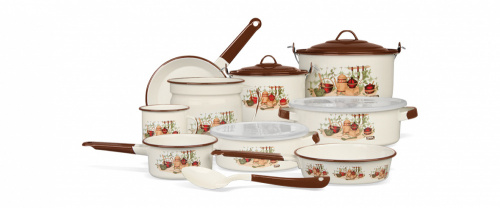 Cinsa Batería de Cocina Armonía Plus, Peltre, 14 Piezas, Beige 