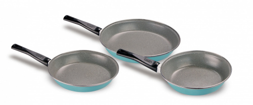 Cinsa Juego de Sartenes Calafia, 3 Piezas, Antiadherente, Azul Cielo 