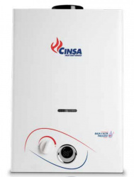 Cinsa Calentador de Agua CIN-13 BAS, Gas Natural, 13 Litros/Hora, Blanco 