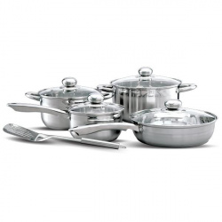 Cinsa Batería de Cocina Irlanda, Acero Inoxidable, Antiadherente, 9 Piezas 