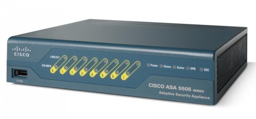 Cisco Router con Firewall ASA 5505 con Software, Alámbrico, 150 Mbit/s, 8x RJ-45, 10 Usuarios 