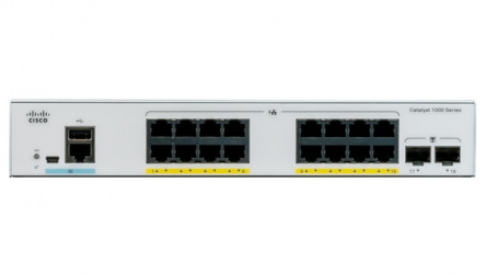 Switch Cisco Gigabit Ethernet Catalyst 1000, 16 Puertos 10/100/1000 + 2 Puertos SFP, 36Gbit/s, 16.000 Entradas - Administrable 