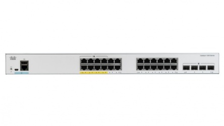 Switch Cisco Gigabit Ethernet Catalyst 1000, 24 Puertos PoE+ 370W, 4 Puertos SFP, 56 Gbit/s, 15.360 Entradas - Administrable 