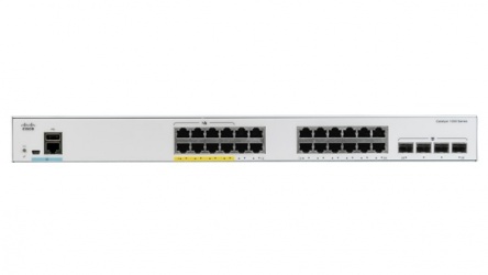 Switch Cisco Gigabit Ethernet Catalyst 1000, 24 Puertos PoE+ 370W, 4 Puertos SFP+, 128 Gbit/s, 15.360 Entradas - Administrable 